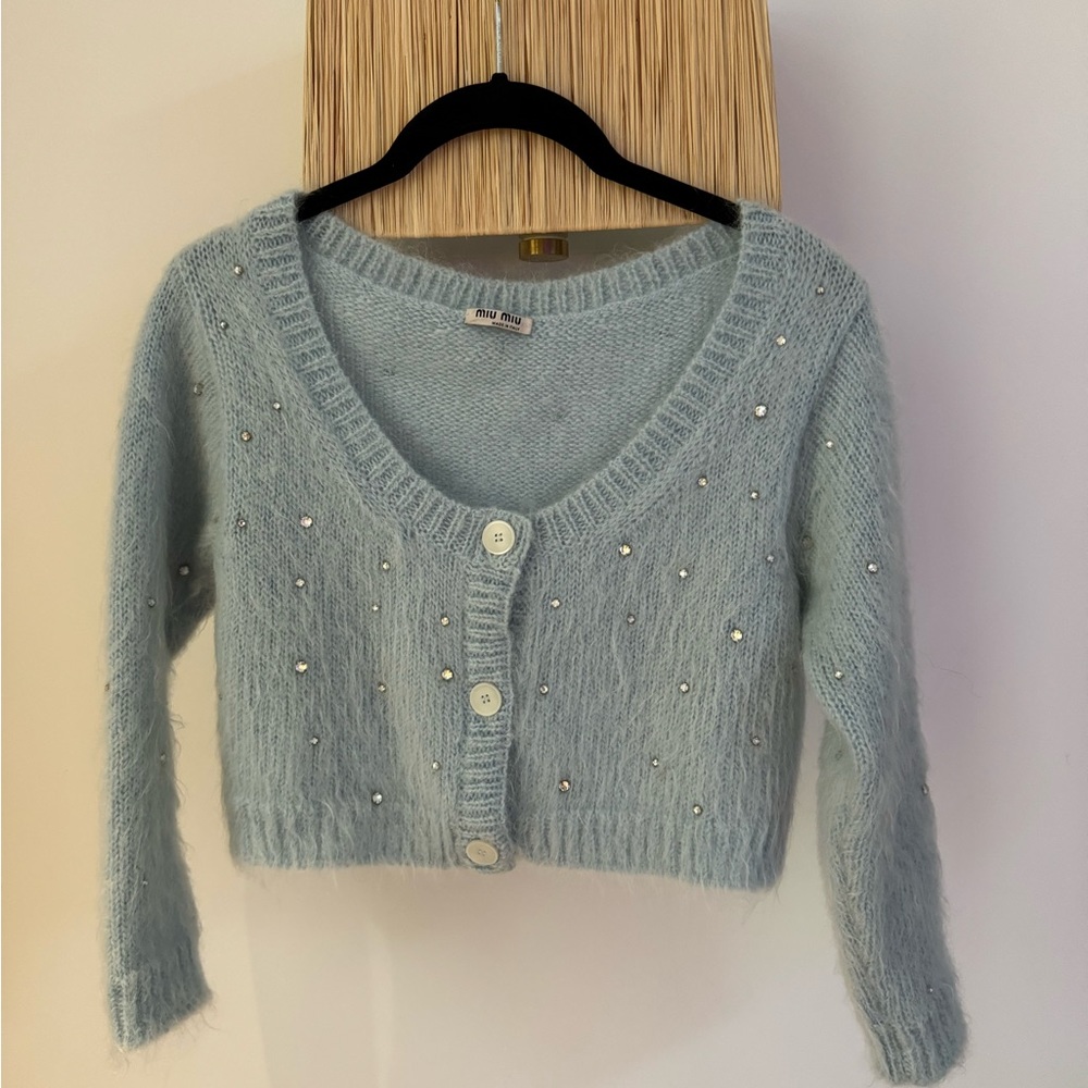 Miu Miu crop mohair cardigan